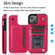 iPhone 14 Pro Double Buckle Phone Case - Rose Red