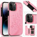 iPhone 14 Pro Butterflies Flowers Double Buckle Case - Pink
