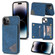 iPhone 14 Pro Line Card Holder Phone Case - Blue