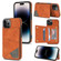 iPhone 14 Pro Line Card Holder Phone Case - Brown