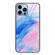 iPhone 14 Pro Marble Pattern Glass Protective Phone Case - Pink
