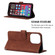iPhone 14 Pro Crossbody 3D Embossed Flip Leather Phone Case - Brown
