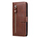 iPhone 14 Pro Fashion Calf Texture Zipper Horizontal Flip Leather Phone Case - Brown