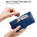 iPhone 14 Pro Fashion Calf Texture Zipper Horizontal Flip Leather Phone Case - Blue