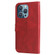 iPhone 14 Pro Fashion Calf Texture Zipper Horizontal Flip Leather Phone Case - Red