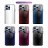 iPhone 14 Pro Texture Gradient Glass TPU Phone Case - Dark Blue