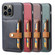iPhone 14 Pro Calfskin Card Slot TPU + PU Phone Case - Brown