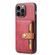 iPhone 14 Pro Calfskin Card Slot TPU + PU Phone Case - Red