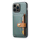 iPhone 14 Pro Calfskin Card Slot TPU + PU Phone Case - Green