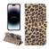 iPhone 14 Pro Leopard Pattern Horizontal Flip Leather Phone Case - Yellow