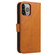 iPhone 14 Pro Calf Texture Buckle Flip Leather Phone Case - Khaki