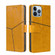 iPhone 14 Pro Geometric Stitching Leather Phone Case - Yellow