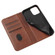 iPhone 14 Pro Calf Texture Magnetic Flip Leather Phone Case - Brown