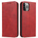 iPhone 14 Pro Calf Texture Magnetic Flip Leather Phone Case - Red