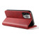 iPhone 14 Pro Calf Texture Magnetic Flip Leather Phone Case - Red