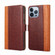 iPhone 14 Pro Ostrich Texture Flip Leather Phone Case - Brown