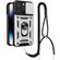 iPhone 14 Pro Lanyard Slide Camshield Ring Phone Case - Silver