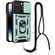 iPhone 14 Pro Lanyard Slide Camshield Ring Phone Case - Dark Green