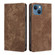 iPhone 14 Pro RFID Anti-theft Brush Magnetic Leather Phone Case - Brown