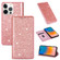 iPhone 14 Pro Ultrathin Glitter Magnetic Leather Case - Rose Gold