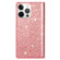 iPhone 14 Pro Ultrathin Glitter Magnetic Leather Case - Rose Gold