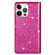 iPhone 14 Pro Ultrathin Glitter Magnetic Leather Case - Rose Red