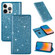 iPhone 14 Pro Ultrathin Glitter Magnetic Leather Case - Sky Blue