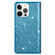 iPhone 14 Pro Ultrathin Glitter Magnetic Leather Case - Sky Blue