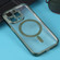 iPhone 14 Pro MagSafe Electroplating Straight TPU Phone Case - Dark Green