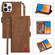 iPhone 14 Pro Zipper Multi-card Slots Horizontal Flip Leather Case - Brown