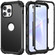 iPhone 14 Pro 3 in 1 Shockproof Phone Case - Black