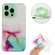 iPhone 14 Pro Hollow Marble Pattern TPU Shockproof Protective Case with Neck Strap Rope - Green