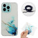 iPhone 14 Pro Hollow Marble Pattern TPU Shockproof Protective Case with Neck Strap Rope - Blue