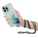 iPhone 14 Pro Hollow Marble Pattern TPU Shockproof Protective Case with Neck Strap Rope - Blue