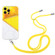 iPhone 14 Pro Lanyard Stitching Marble TPU Case - Yellow