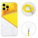 iPhone 14 Pro Lanyard Stitching Marble TPU Case - Yellow