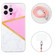 iPhone 14 Pro Lanyard Stitching Marble TPU Case - Pink