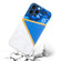 iPhone 14 Pro Stitching Marble TPU Phone Case - Dark Blue