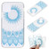 iPhone 14 Pro Coloured Drawing Pattern Transparent TPU Protective Case - Blue Flower