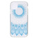 iPhone 14 Pro Coloured Drawing Pattern Transparent TPU Protective Case - Blue Flower