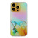 iPhone 14 Pro Laser Marble Pattern Clear TPU Shockproof Protective Case - Yellow