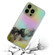 iPhone 14 Pro Laser Marble Pattern Clear TPU Shockproof Protective Case - Black