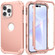 iPhone 14 Pro 3 in 1 Shockproof Phone Case - Rose Gold