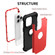 iPhone 14 Pro 3 in 1 Shockproof Phone Case - Red