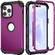 iPhone 14 Pro 3 in 1 Shockproof Phone Case - Dark Purple