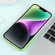 iPhone 14 Plus Gradient Starry Silicone Phone Case with Lens Film - Pink Green