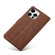 iPhone 14 Plus Forwenw F1 Series Matte Strong Magnetism Leather Phone Case - Brown