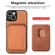 iPhone 14 Plus Carbon Fiber Leather Card Magsafe Magnetic Phone Case - Brown