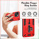 iPhone 14 Plus Variety Brave Armor Finger Loop Holder Phone Case - Red