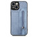 iPhone 14 Plus Carbon Fiber Horizontal Flip Zipper Wallet Phone Case - Blue